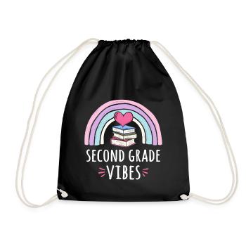 Second Grade Vibes - Drawstring Bag - black - Front