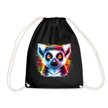 Lemur - Turnbeutel - Schwarz - Vorne