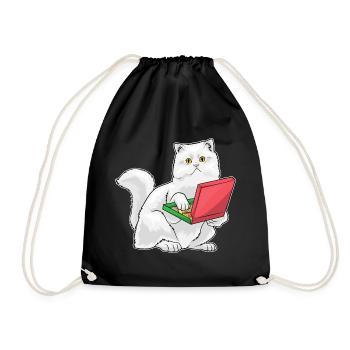 Persische Katze Pizza - Turnbeutel - Schwarz - Vorne