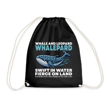 SWIFT IN WATER FIERCE ON LAND - WHALE AND LEOPARD - Drawstring Bag - black - Front