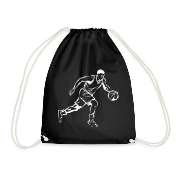 Basketball Boy Graphic - Drawstring Bag - black - Front