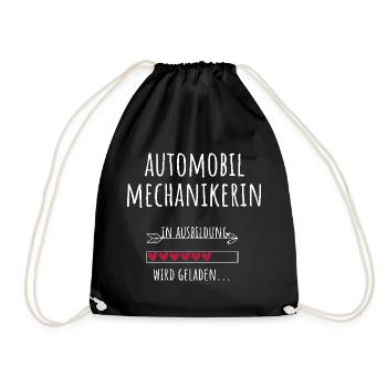 Automobilmechanikerin Ausbildung Beruf Geschenk - Turnbeutel - Schwarz - Vorne