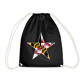 Maryland Flag Star Design - Drawstring Bag - black - Front