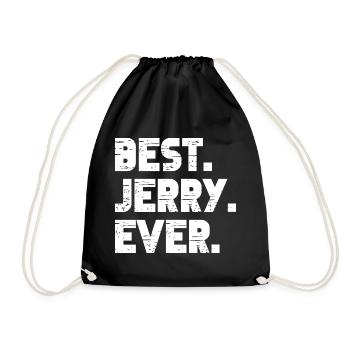Best Jerry Ever Gift Saying - Drawstring Bag - black - Front