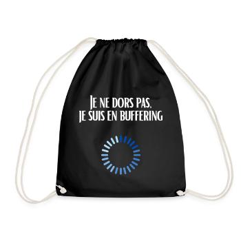 I'm not sleeping, I'm buffering - Drawstring Bag - black - Front