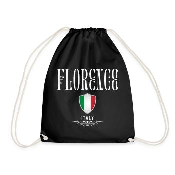 Florenz Italien, Souvenir Florenz - Turnbeutel - Schwarz - Vorne