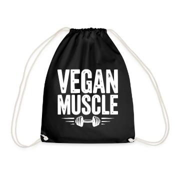 Vegane Muskeln - Turnbeutel - Schwarz - Vorne