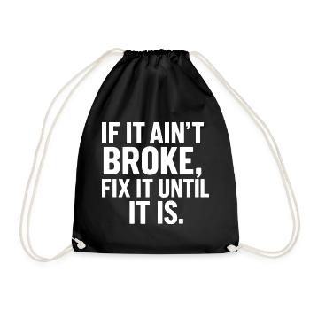Handyman Sayings for DIY Mechanic Table - Drawstring Bag - black - Front