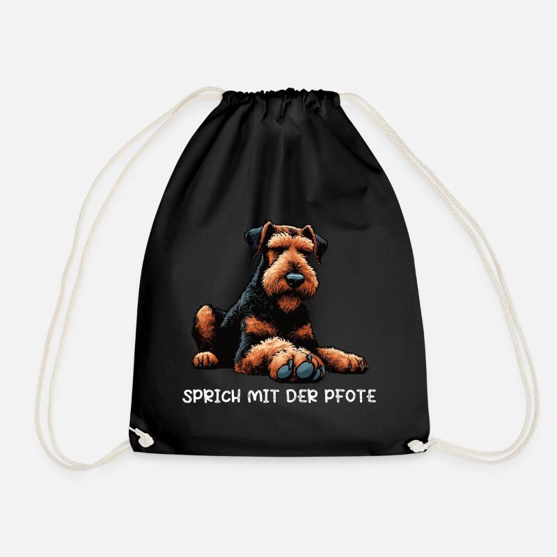 Sprich mit der Pfote Airedale Terrier Airedales  - Turnbeutel - Schwarz