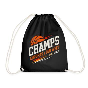 Basketball Champs Deutschland Basketballer  - Turnbeutel - Schwarz - Vorne