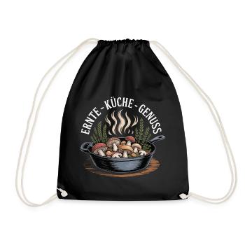 Mushroom Picking Mushrooms Picking Mushroom Hunters Forest - Drawstring Bag - black - Front