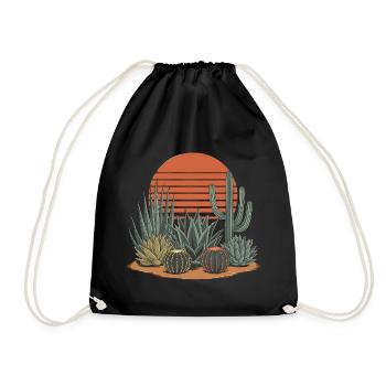 Boho Nature Cacti - Drawstring Bag - black - Front