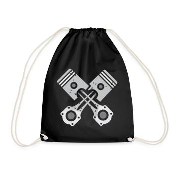 Piston croisé gris conception mécanique - Sac de sport léger - noir - Devant