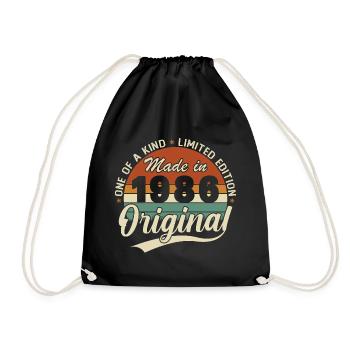 1986 Vintage Rétro Cadeau D'anniversaire - Sac de sport léger - noir - Devant