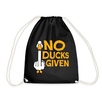 Goose No Ducks Given Middle Finger Naughty Duck Cool - Drawstring Bag - black - Front