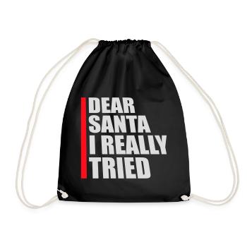 Cher Père Noël, j’ai vraiment essayé l’humour de Noël drôle - Sac de sport léger - noir - Devant