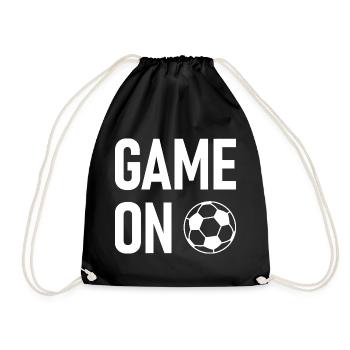 Fußball Soccer Game On - Turnbeutel - Schwarz - Vorne