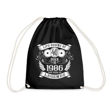 40e anniversaire La vie commence Vintage 1986 Angel - Sac de sport léger - noir - Devant