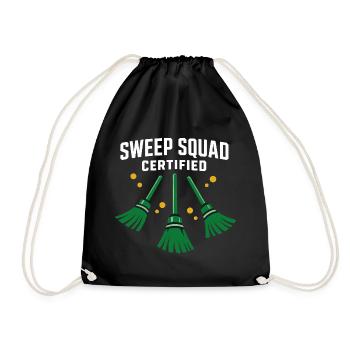 Curling Funny Sweep Hard Broom Cardio - Drawstring Bag - black - Front