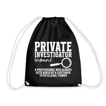Privatdetektiv-Kostümbeobachtung Privatdetektiv - Turnbeutel - Schwarz - Vorne