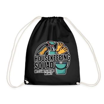 Funny Cleaning Design - Drawstring Bag - black - Front