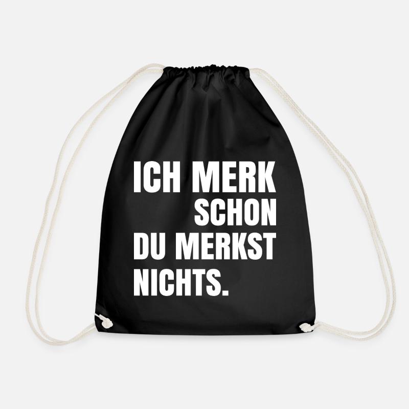 I already notice you don't notice anything - Drawstring Bag - black
