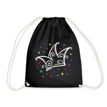 Casquette de fou de carnaval moderne avec étoiles et confettis - Sac de sport léger - noir - Devant