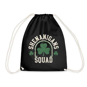 Shenanigans Squad Shamrock Spaß - Turnbeutel - Schwarz - Vorne