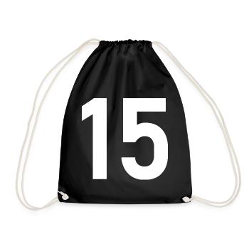 15. 15 YEARS. 15th ANNIVERSARY. 15 YEAR ANNIVERSARY. - Drawstring Bag - black - Front