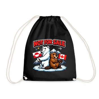 Greenland Not For Sale Funny Political - Drawstring Bag - black - Front