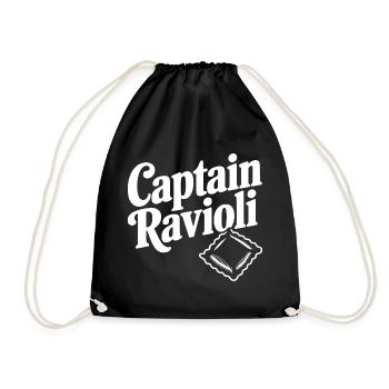 Captain Ravioli - Drawstring Bag - black - Front