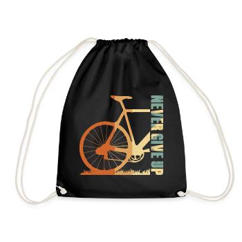Fahrrad-Silhouette Gradient-Design - Turnbeutel - Schwarz - Vorne