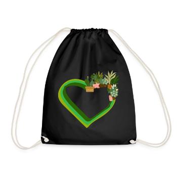 Pflanzenliebhaber Liebe Pflanzen Sukkulente Blume - Turnbeutel - Schwarz - Vorne