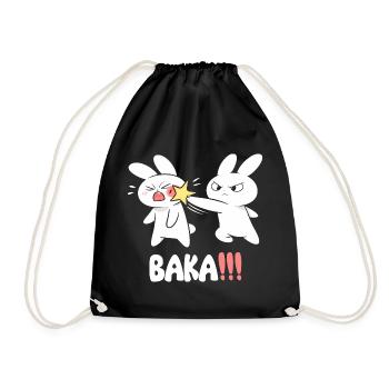 Baka Rabbit Slap Anime Lustiges Japanisches Otaku - Turnbeutel - Schwarz - Vorne