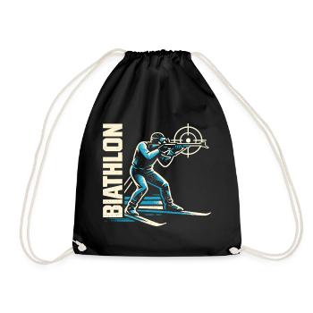Biathlon Passion Liebhaber Geschenk - Turnbeutel - Schwarz - Vorne