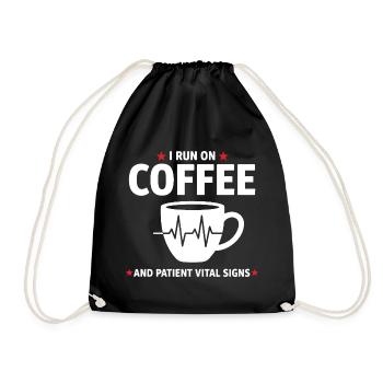 Humor Nurse Coffee & Patient Vital Signs - Drawstring Bag - black - Front