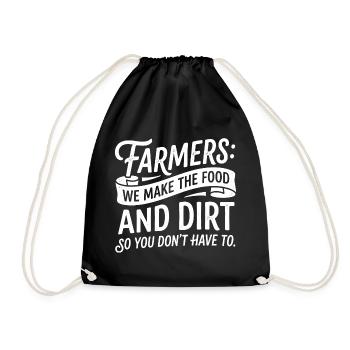 Farmer's humour, field work and taste - Drawstring Bag - black - Front