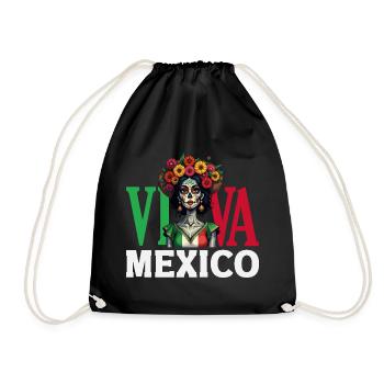 Mexiko Stolz & Heimat Mexikaner Mexico Flagge - Turnbeutel - Schwarz - Vorne