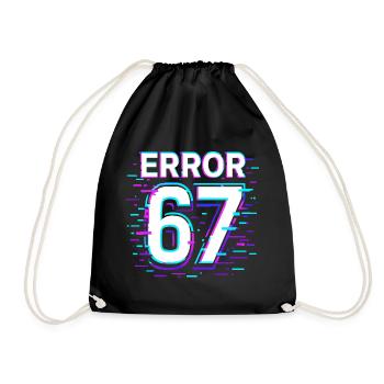 Idée de cadeau Error 67 Six Seven Glitch Cyber Meme - Sac de sport léger - noir - Devant