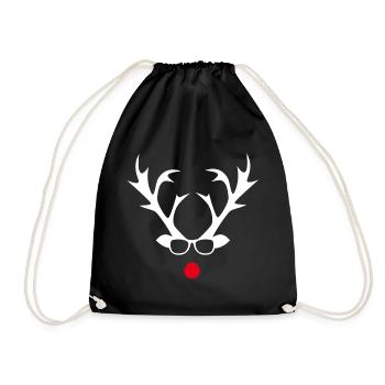 Rudolph mit Brille Silhouetten-Design - Turnbeutel - Schwarz - Vorne