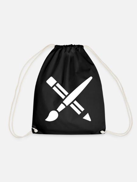 Pinsel, Bleistift, Basteln, Kunst Symbol - Turnbeutel - Schwarz