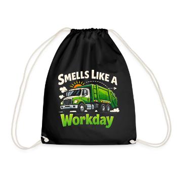 Smells like a working day | Garbage Collection, Humor - Drawstring Bag - black - Front