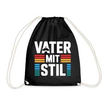 Familienvater Papa Geschenk Väter Vatertag - Turnbeutel - Schwarz - Vorne