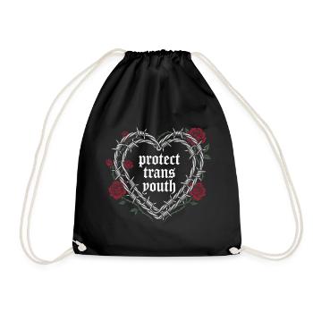 Pride Month LGBT - Protect Trans Youth - Drawstring Bag - black - Front