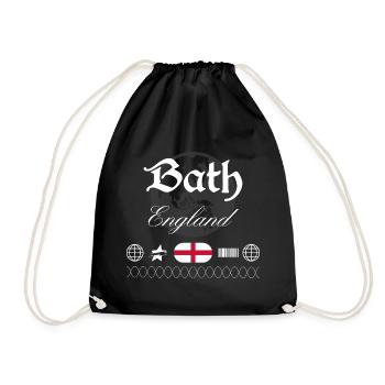 Bath England Streetwear Travel Souvenir - Drawstring Bag - black - Front