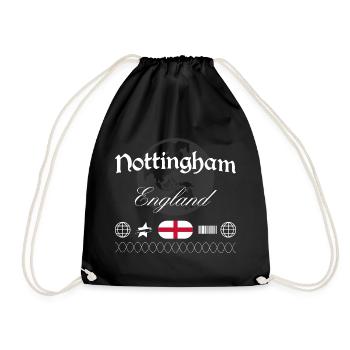 Nottingham England Streetwear Reise Souvenir - Turnbeutel - Schwarz - Vorne