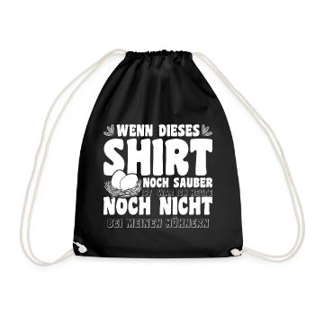 Hühnerflüsterer Huhn Hühnerhalter Hühner - Turnbeutel - Schwarz - Vorne