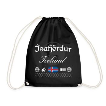 Ísafjörður Island Streetwear Reise Souvenir - Turnbeutel - Schwarz - Vorne