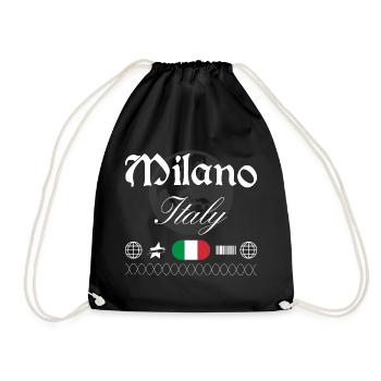 Mailand Italien Streetwear Reise Souvenir - Turnbeutel - Schwarz - Vorne