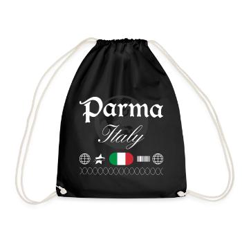 Parma Italy Streetwear Travel Souvenir - Drawstring Bag - black - Front